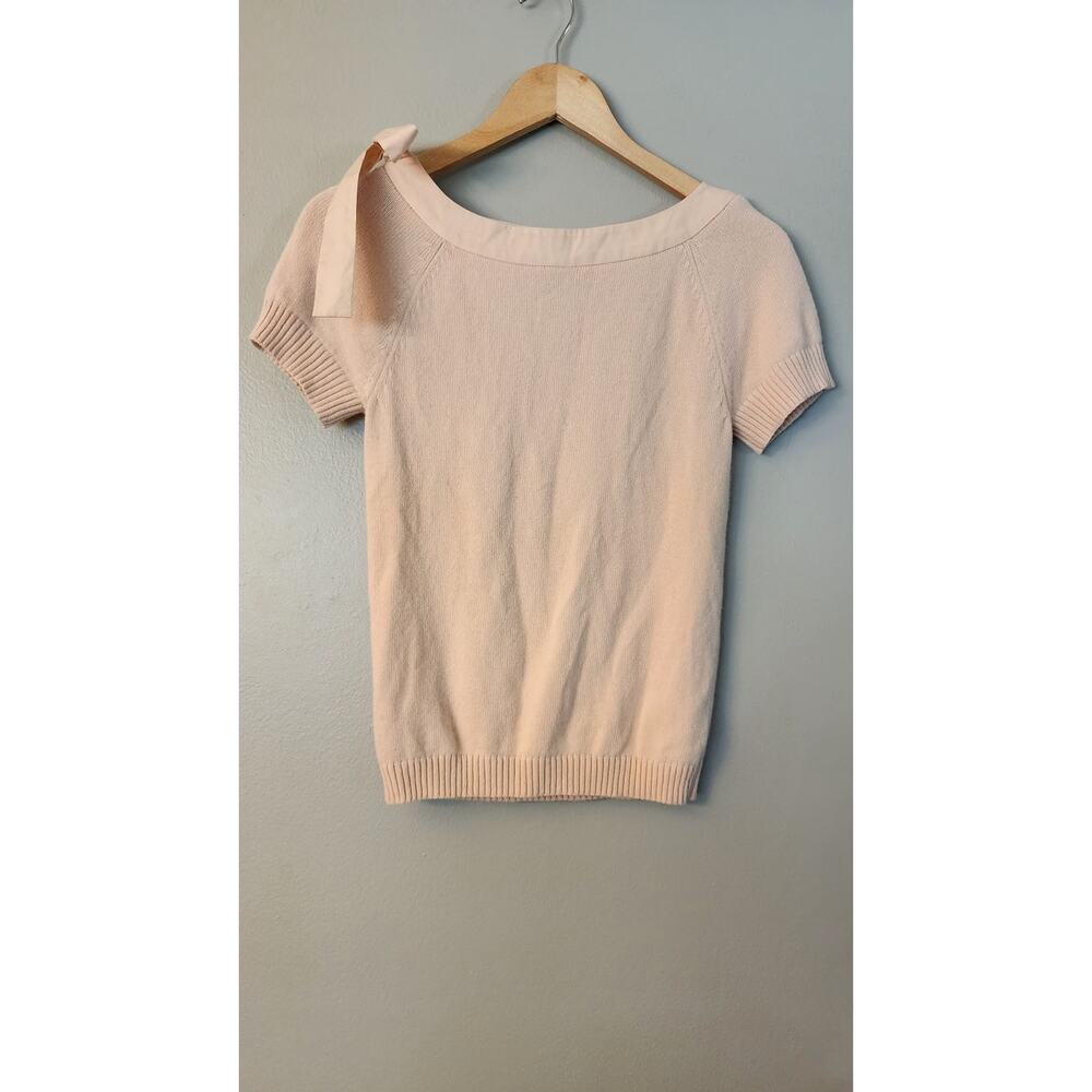 Marc Jacobs‎ short sleeve pink sweater bow sz small wool cashmere